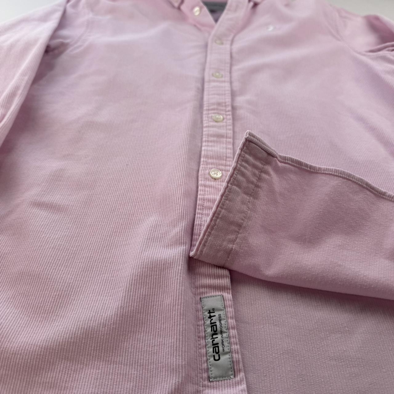 Pink Carhartt WIP Long Sleeve Madison Corduroy Button Down Shirt S