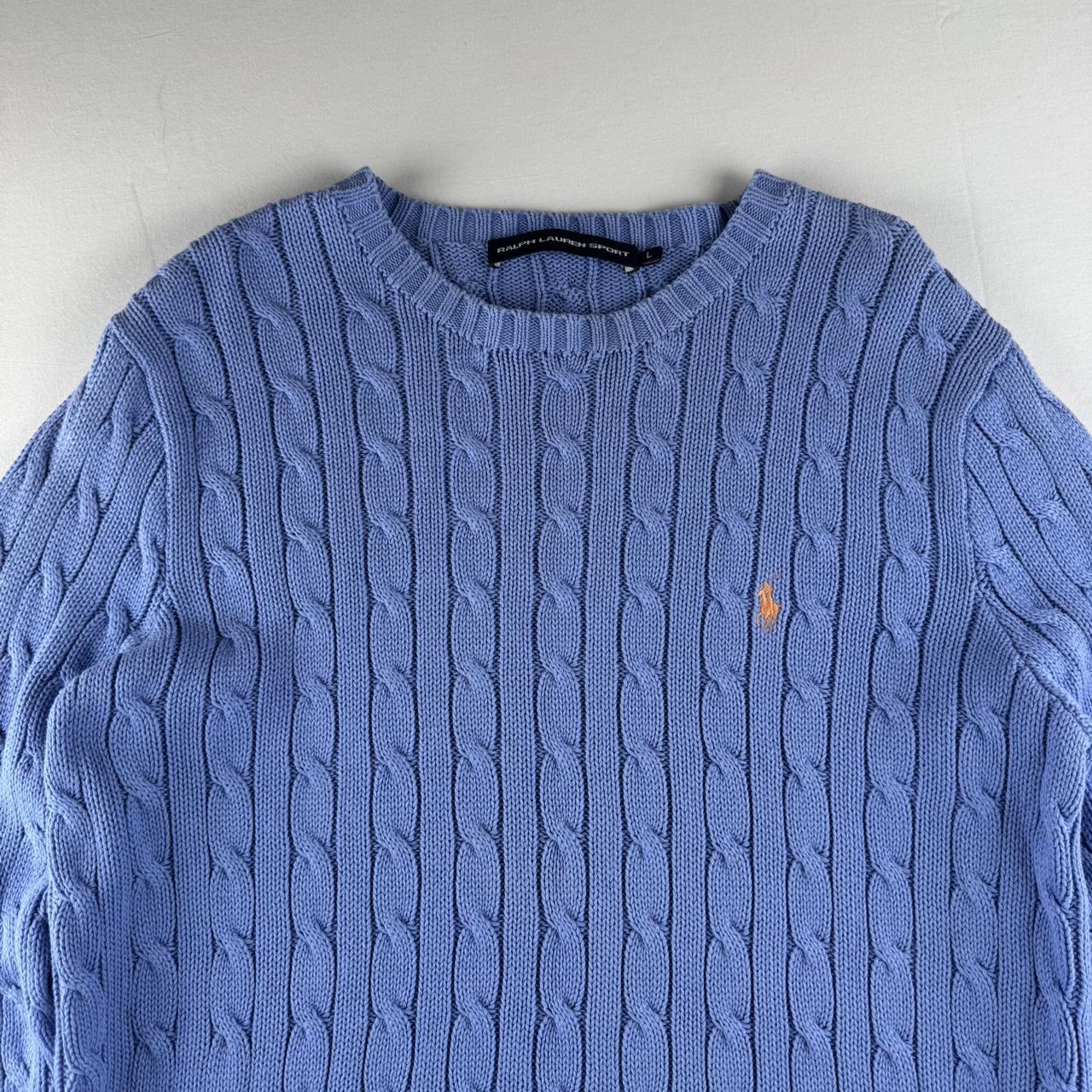 Womens Polo Ralph Lauren Embroidered Pony 100% Cotton Cable Knitted Jumper L