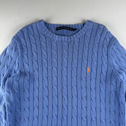 Womens Polo Ralph Lauren Embroidered Pony 100% Cotton Cable Knitted Jumper L