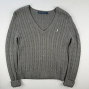 Ralph Lauren Sport Crewneck Knit Sweater in Grey Size L