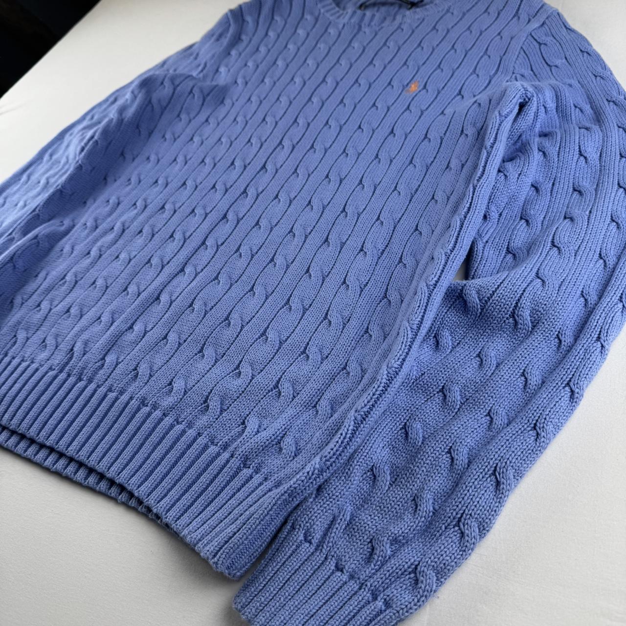 Womens Polo Ralph Lauren Embroidered Pony 100% Cotton Cable Knitted Jumper L