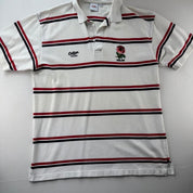Early 2000s England Rugby Cotton Traders Striped Polo Shirt