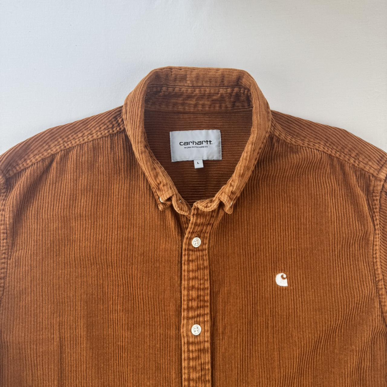 Carhartt WIP Brown Corduroy Button Down Shirt L