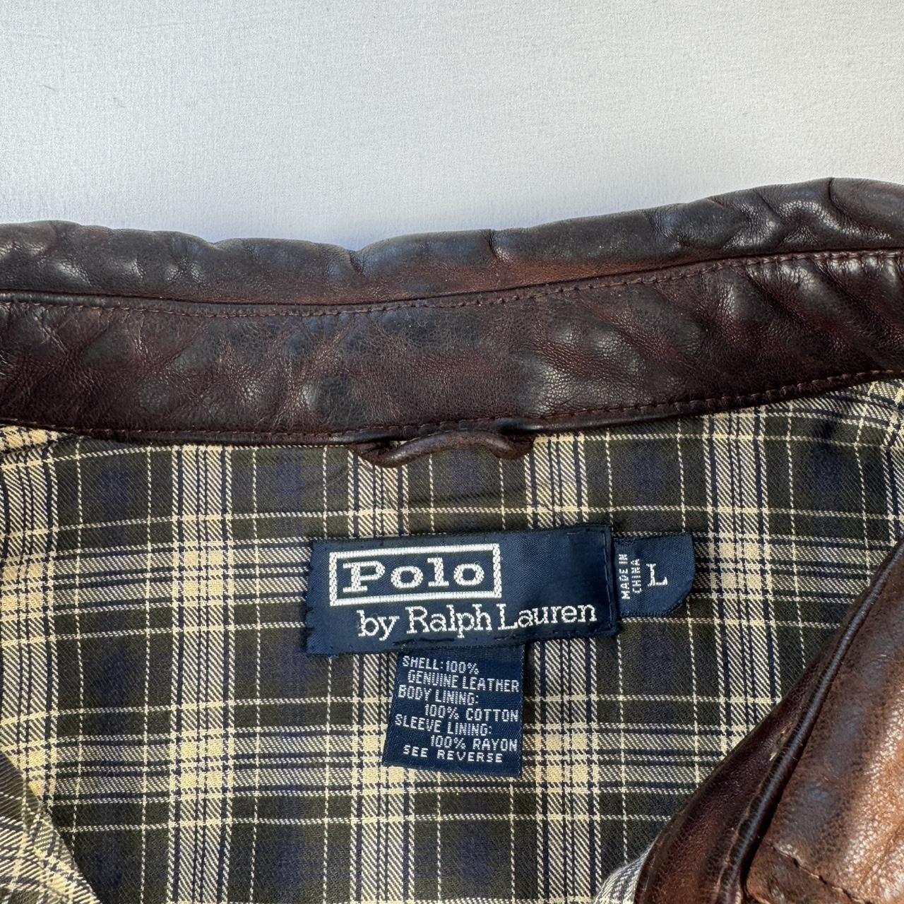 Distressed 2000s Polo Ralph Lauren Leather Jacket L