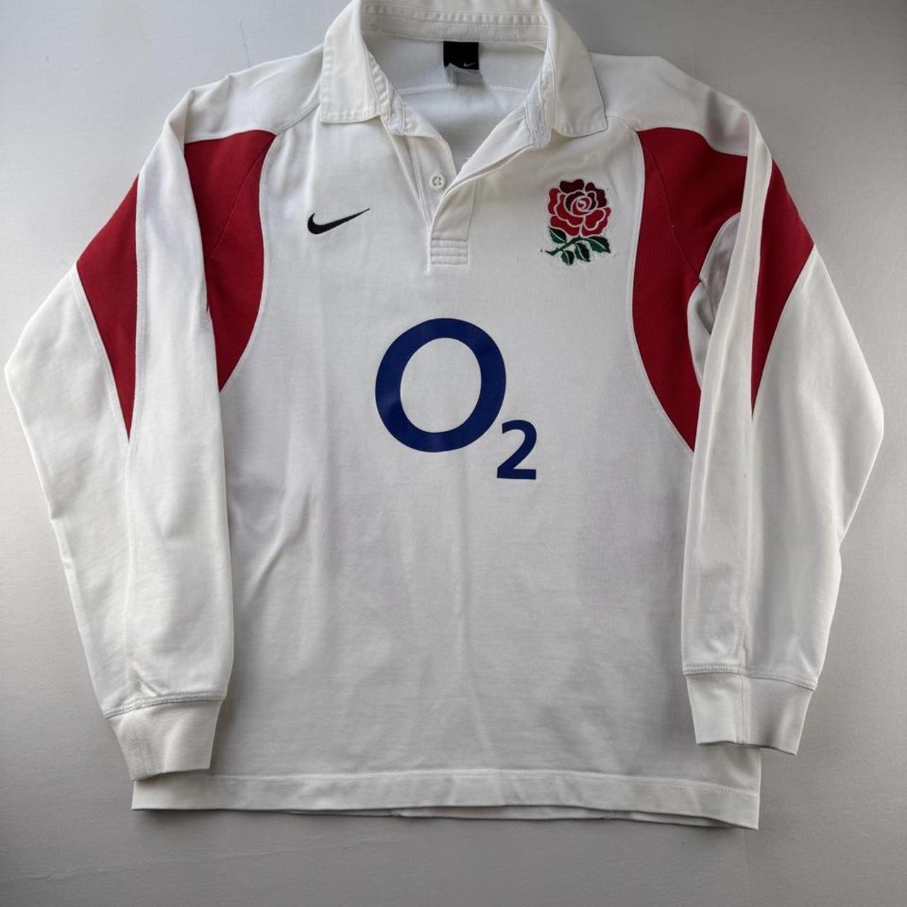 2005 Nike England Rugby Long Sleeve Rugby Polo S