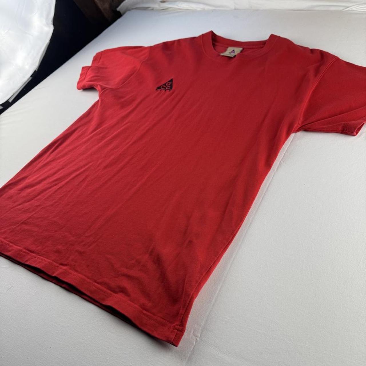 Red Nike ACG Embroidered Spellout T-Shirt S