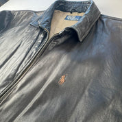 Polo Ralph Lauren Sheepskin Leather Harrington Jacket with Plain Lining L