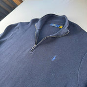 Polo Ralph Lauren Navy Pima Cotton Quarter Zip Jumper XL