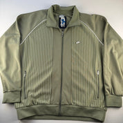 Mid 2000s Nike Embroidered Khaki Pinstripe Track Jacket XL