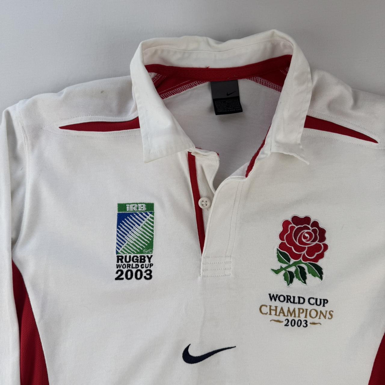 2003 Nike Centre Logo England Rugby World Cup Champions Polo Shirt L