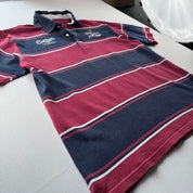 1990s Sale Sharks Striped Rugby Polo Shirt L