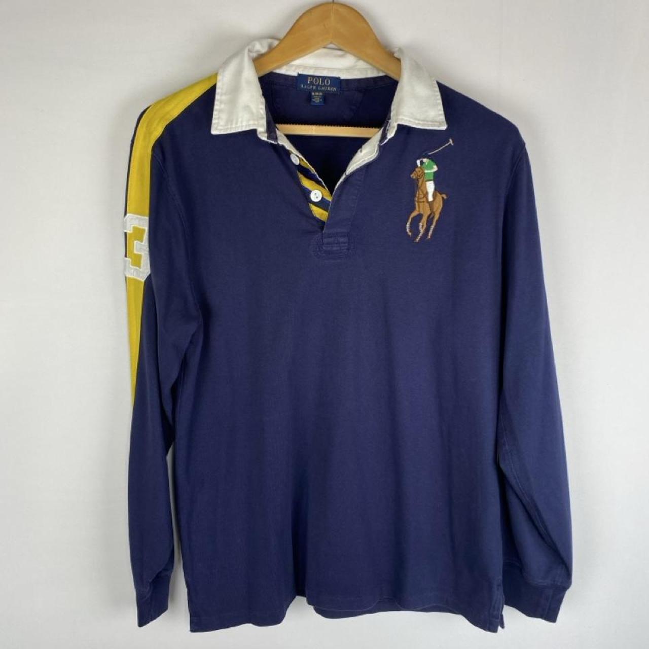 Polo Ralph Lauren navy rugby polo shirt with big pony logo and classic fit.