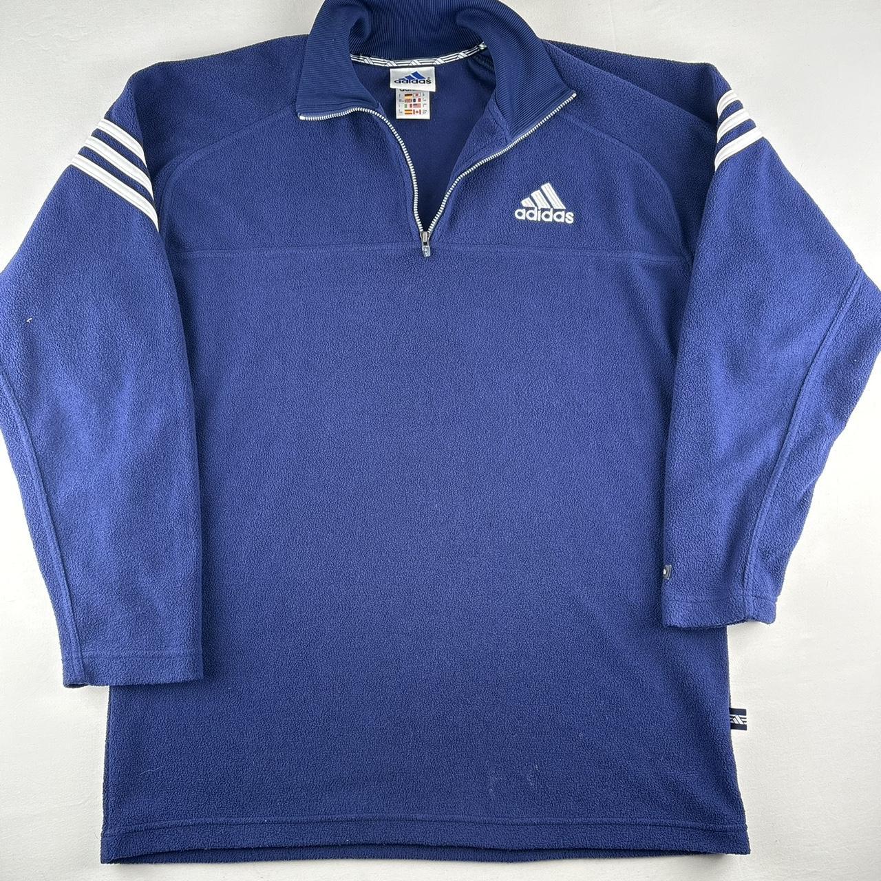 Early 2000s Adidas Embroidered Quarter Zip Fleece S