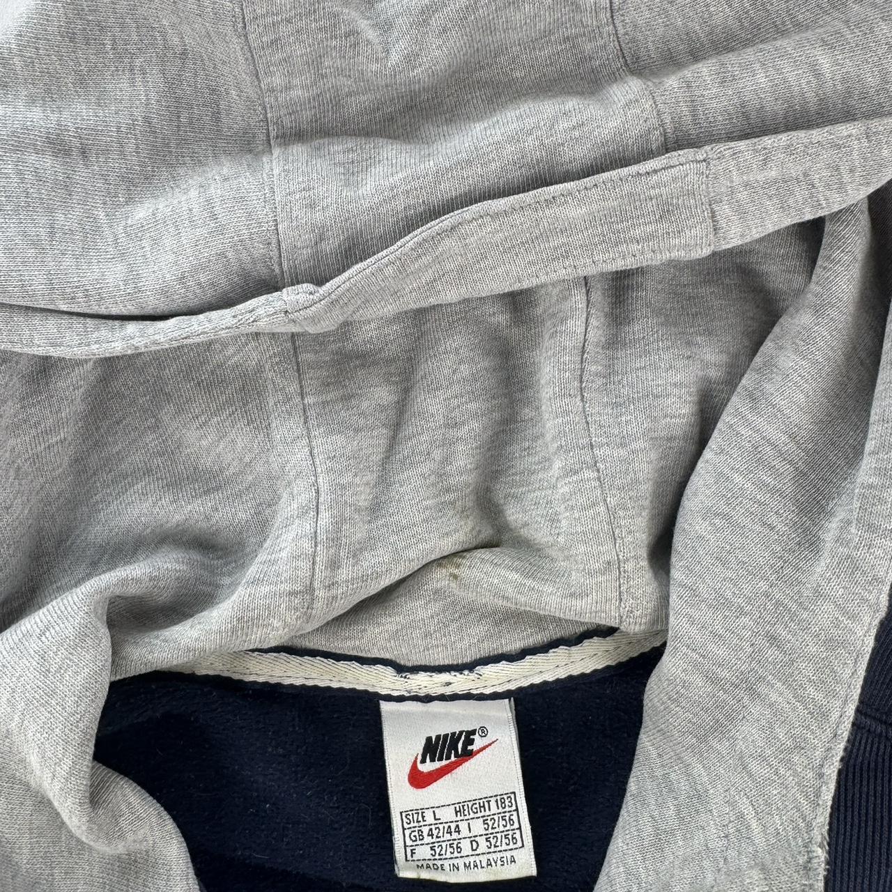 1990s Nike Full Zip Embroidered Pocket Logo Hoodie L