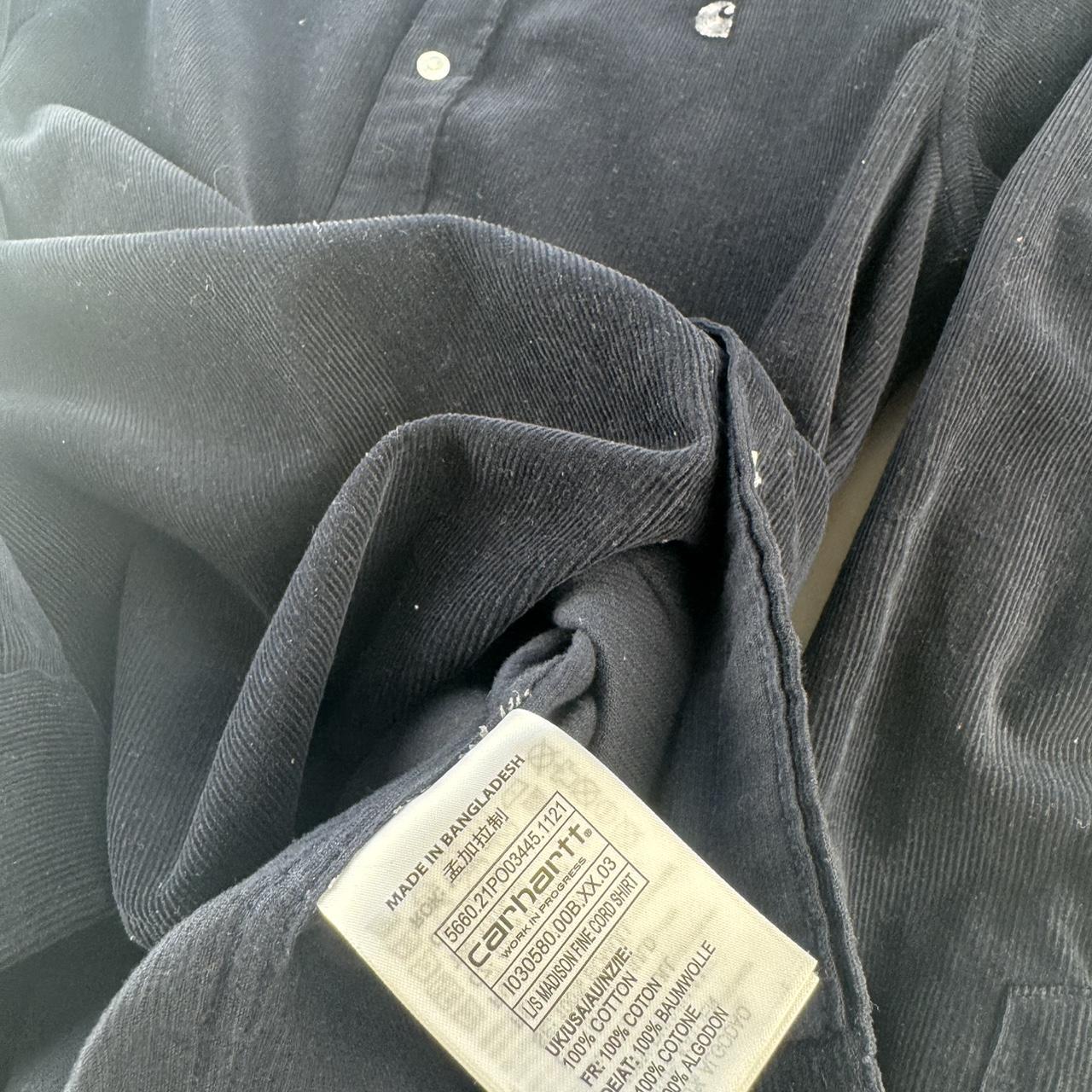 Navy Carhartt WIP Long Sleeve Madison Corduroy Button Down Shirt S