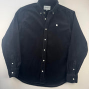 Carhartt WIP Black Corduroy Button Down Shirt L