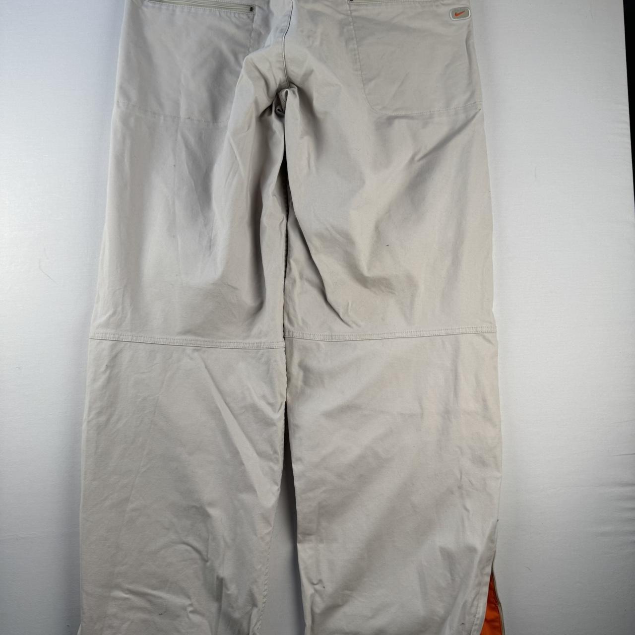 Early 2000s Nike Thick Cream Cargo Pants 34W 32L