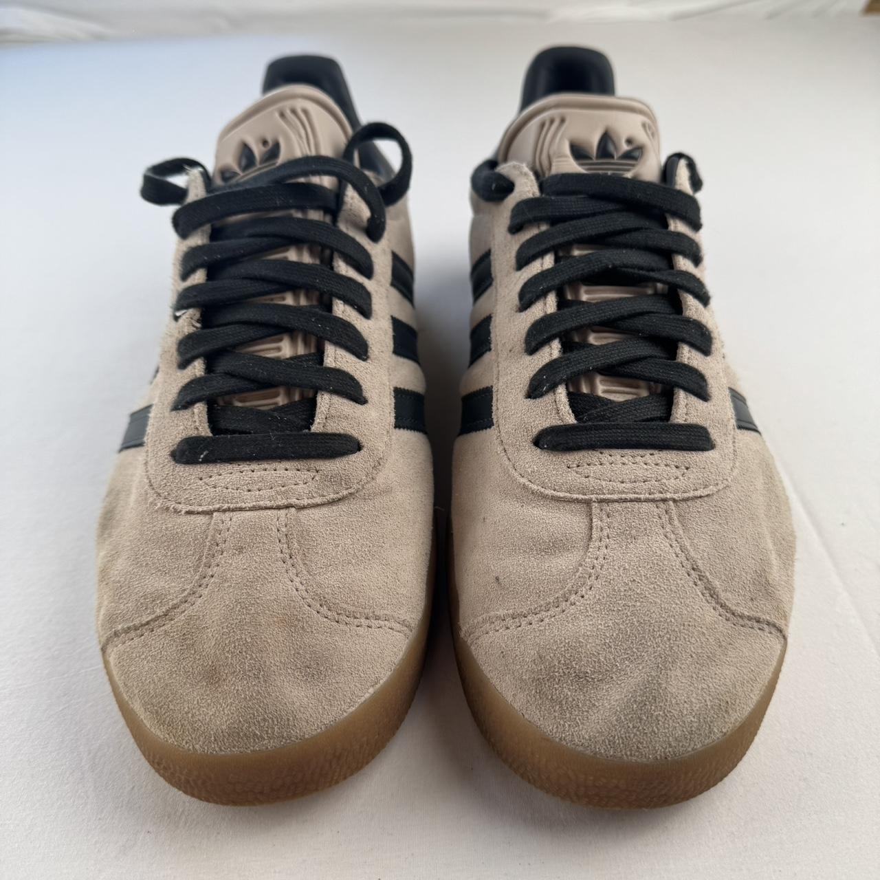 Adidas Black and Beige Gazelle Trainers with Gum Sole UK10