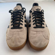 Adidas Black and Beige Gazelle Trainers with Gum Sole UK10