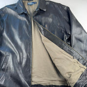 2000s Polo Ralph Lauren Black Leather Harrington Jacket L