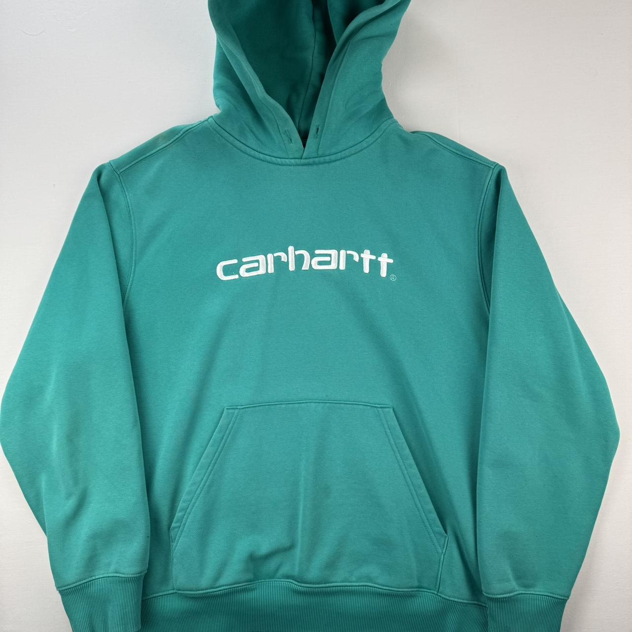 Carhartt WIP Turqoise Spellout Hoodie L