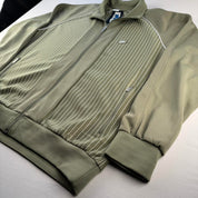 Mid 2000s Nike Embroidered Khaki Pinstripe Track Jacket XL