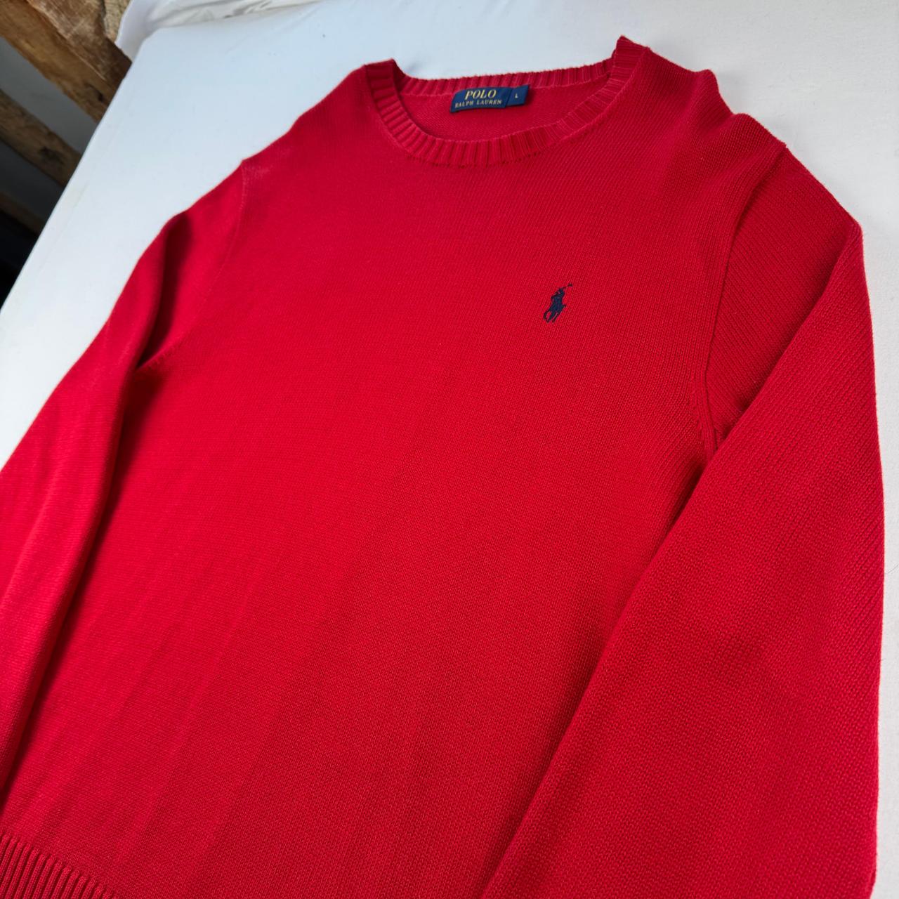 Polo Ralph Lauren Crewneck Knit Sweater in Red Size L
