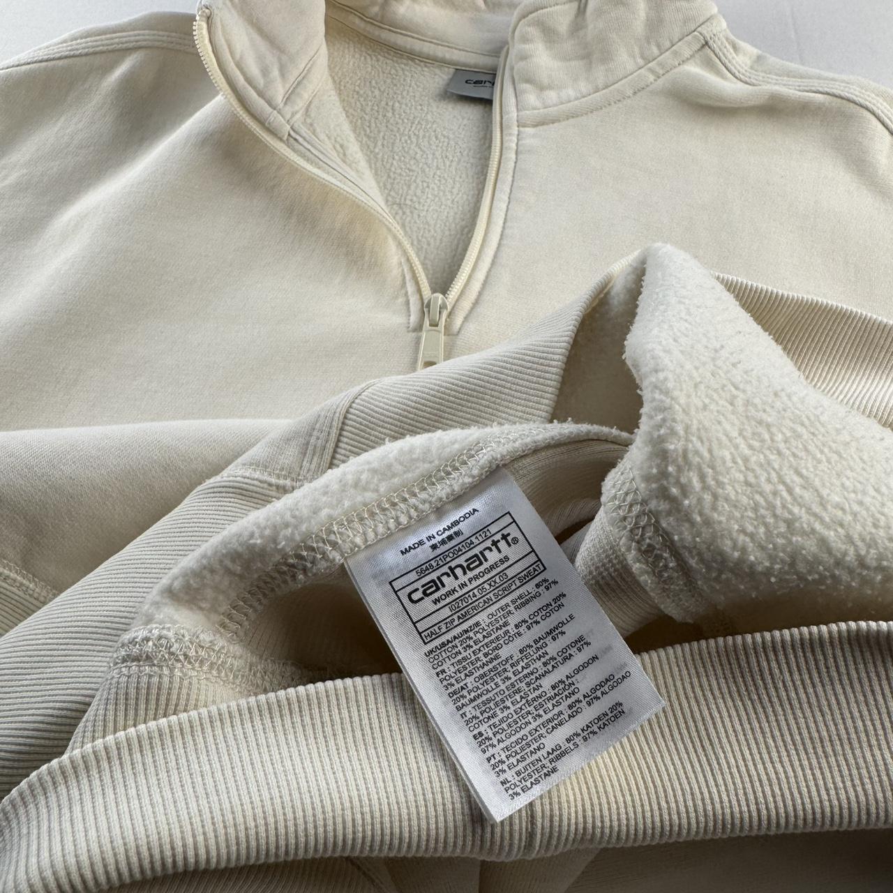 Carhartt WIP Embroidered Cream Quarter Zip Jumper XL