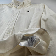 White and Black Carhartt WIP Long Sleeve Madison Corduroy Button Down Shirt L
