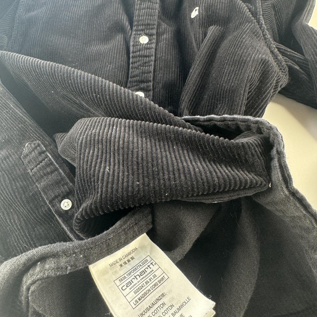 Black Carhartt WIP Long Sleeve Madison Corduroy Button Down Shirt S