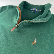 Polo Ralph Lauren Embroidered Logo Green Quarter Zip Fleece M