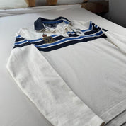 Tommy Hilfiger Embroidered Spellout Striped Rugby Polo L