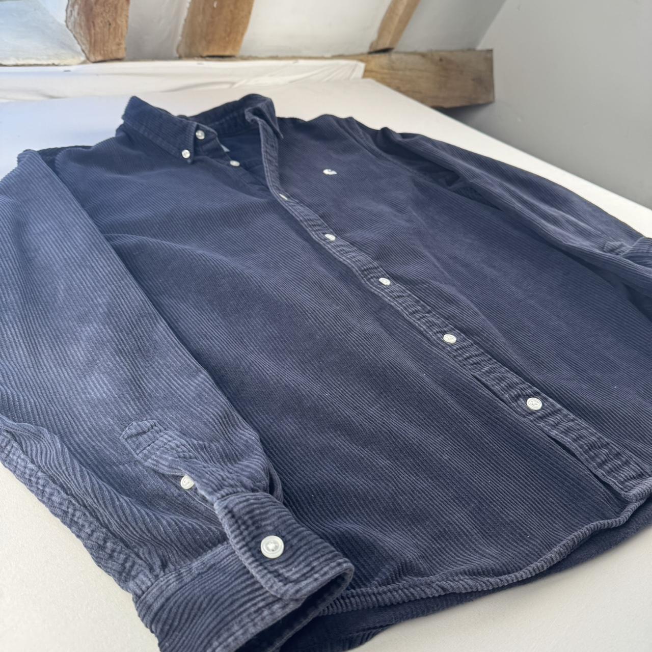 Navy Carhartt WIP Long Sleeve Madison Corduroy Button Down Shirt L