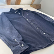 Navy Carhartt WIP Long Sleeve Madison Corduroy Button Down Shirt L