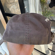 Polo Ralph Lauren grey cap with green discolouration and embroidered pony logo.