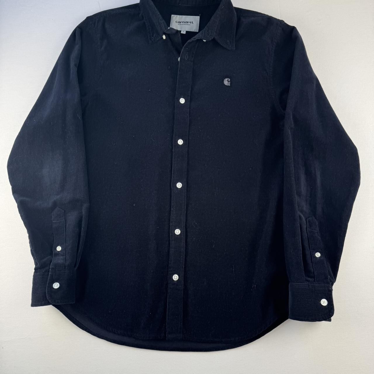 Navy Carhartt WIP Long Sleeve Madison Corduroy Button Down Shirt S