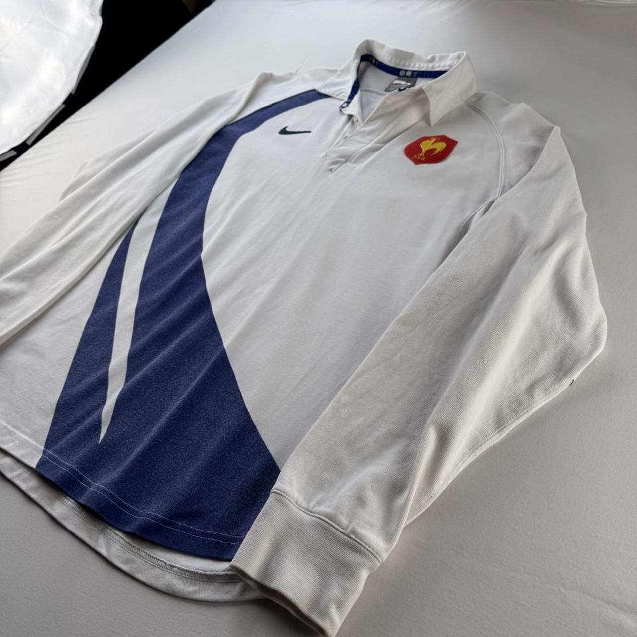 Nike 2007 France Rugby Long Sleeve Rugby Polo L