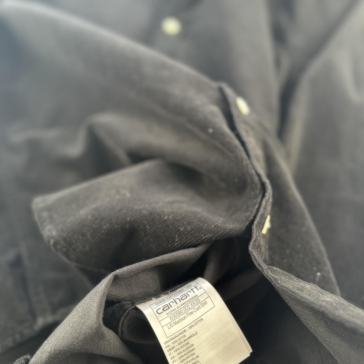 Black Carhartt WIP Long Sleeve Madison Corduroy Button Down Shirt M