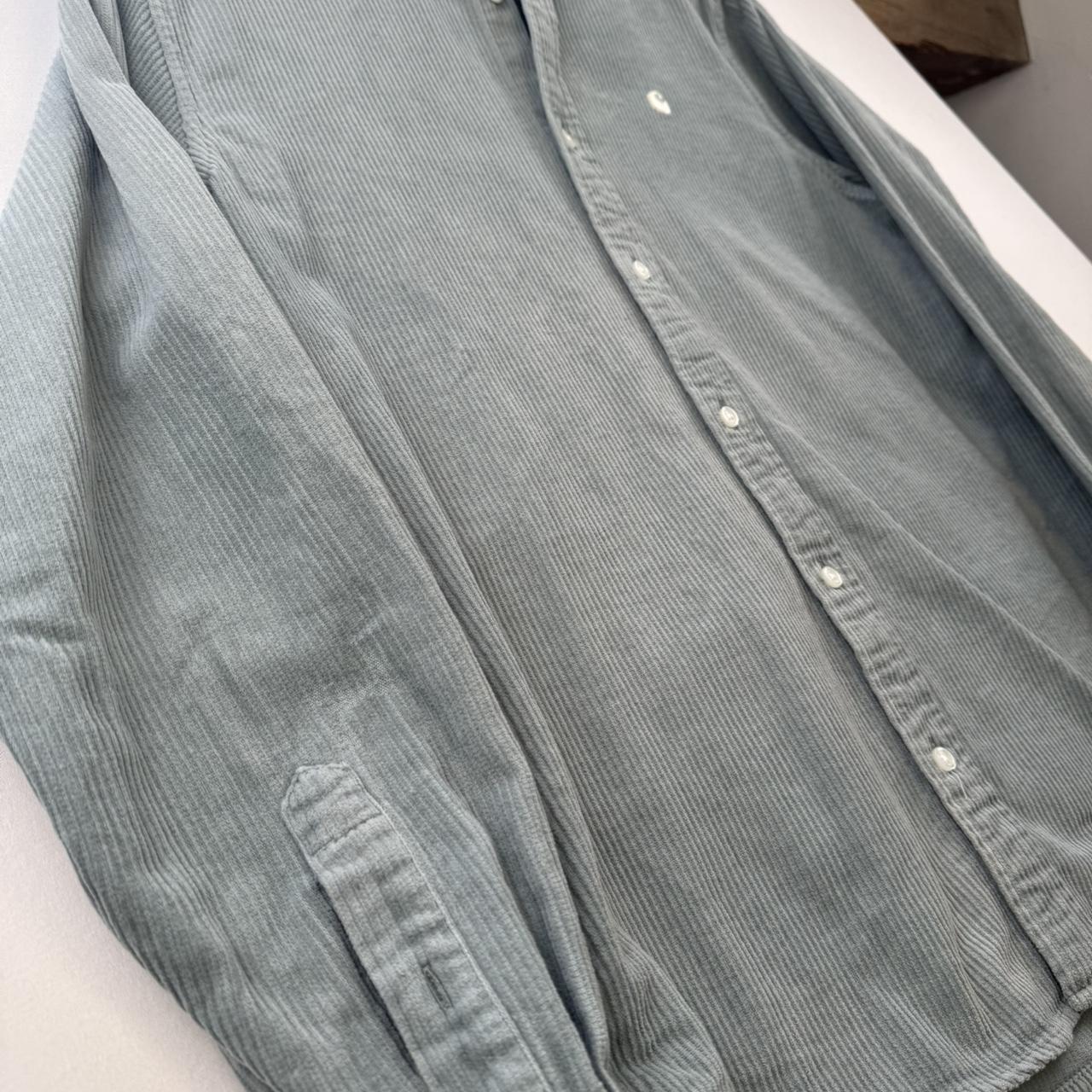 Light Teal Carhartt WIP Long Sleeve Madison Corduroy Button Down Shirt S