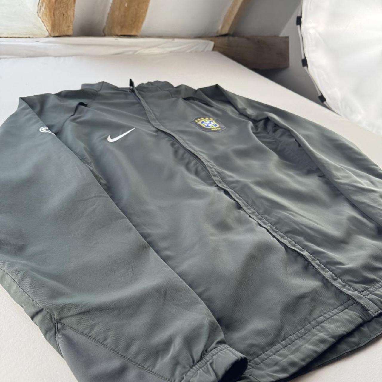 1990s Nike Team Brazil Grey Tracksuit Top M