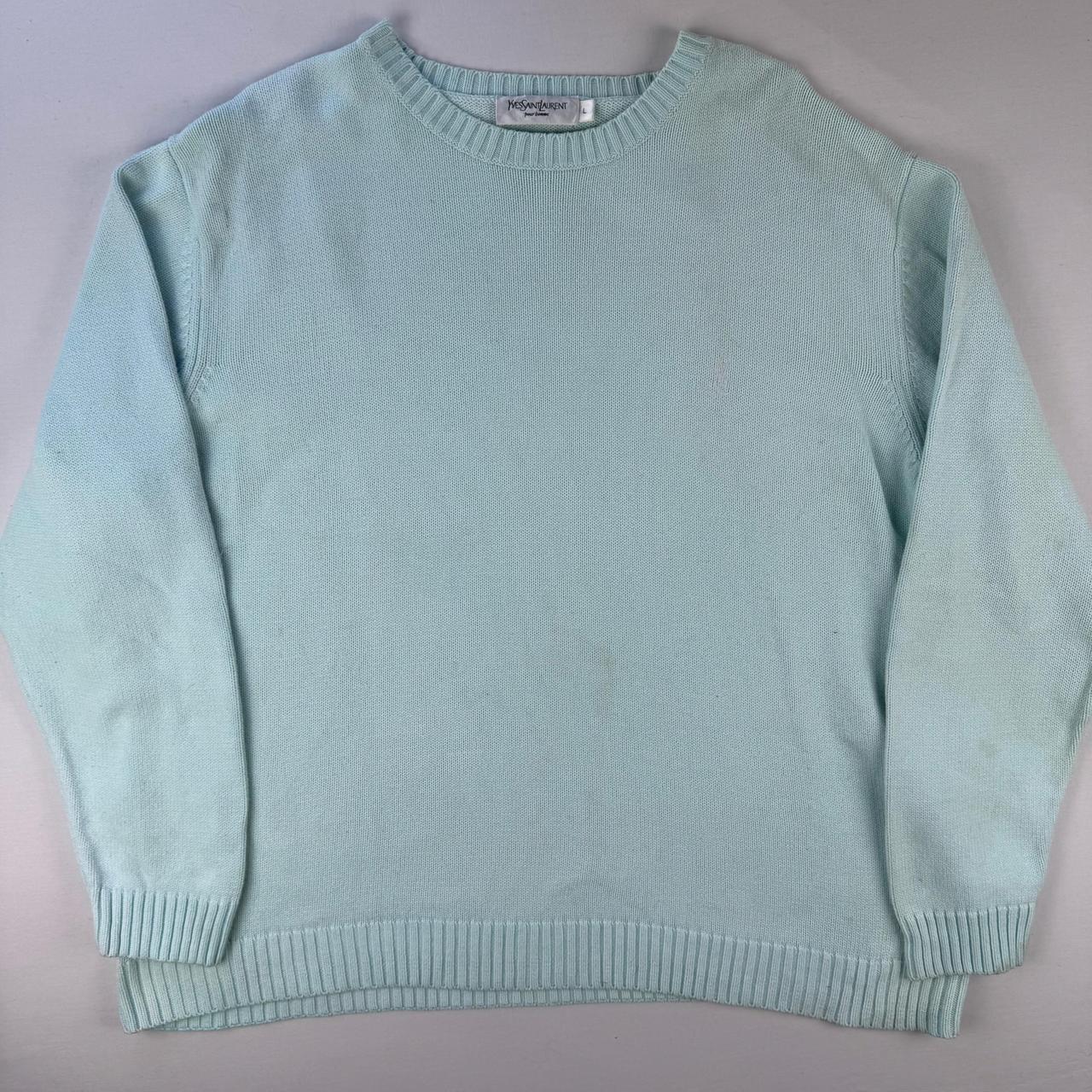 Yves Saint Laurent Crewneck Knit Sweater in Green Size L