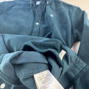 Teal Carhartt WIP Long Sleeve Madison Corduroy Button Down Shirt M