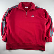 2000s Adidas Embroidered Spellout Quarter Zip Jumper L