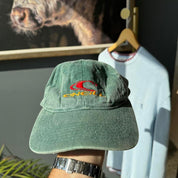 O'Neill green surf cap with vintage logo and adjustable strap.