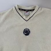 Rare 1990s Centre Swoosh V Neck Fleece Sweatshirt XL