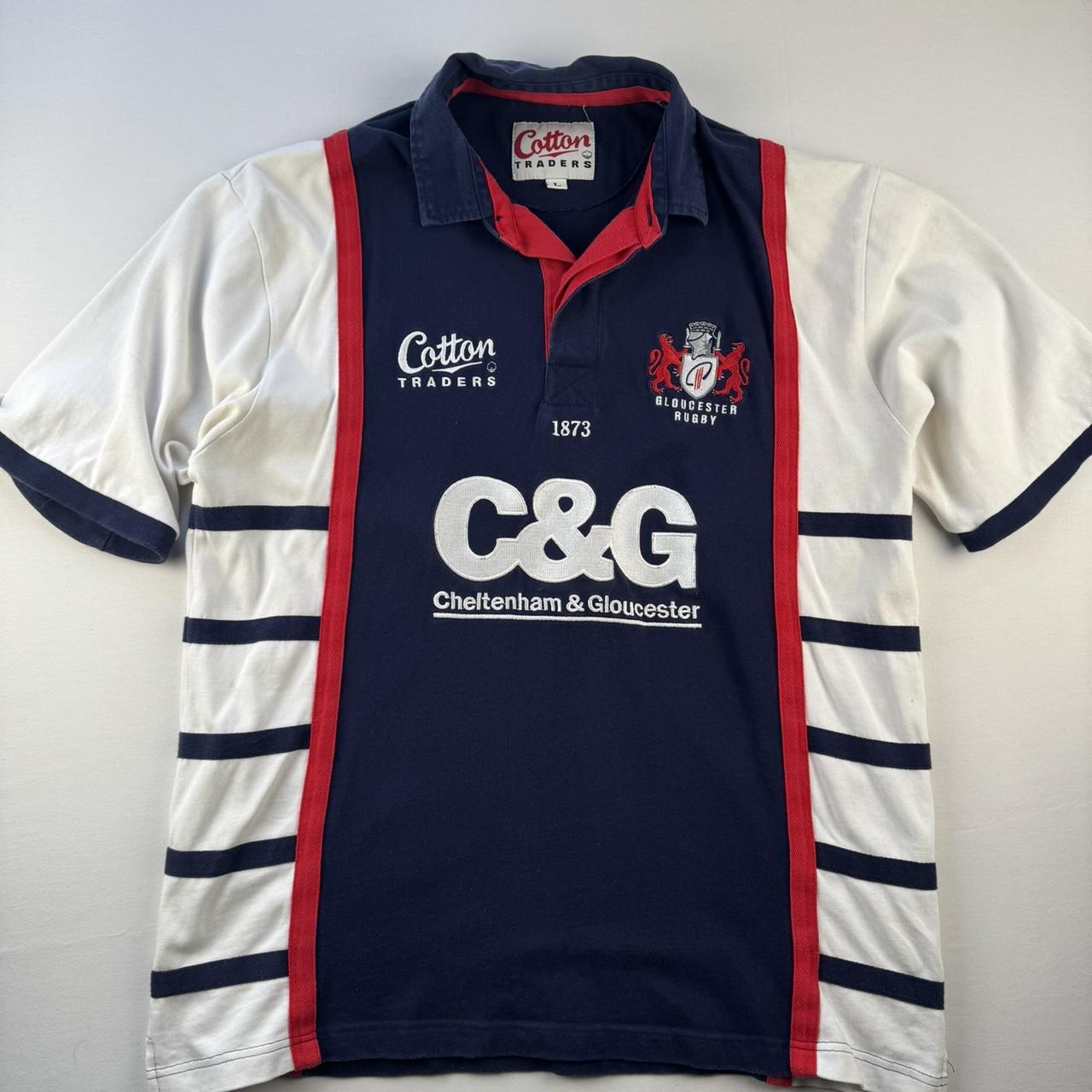 Vintage 1990s Cotton Traders Alternative Gloucester Rugby Polo L