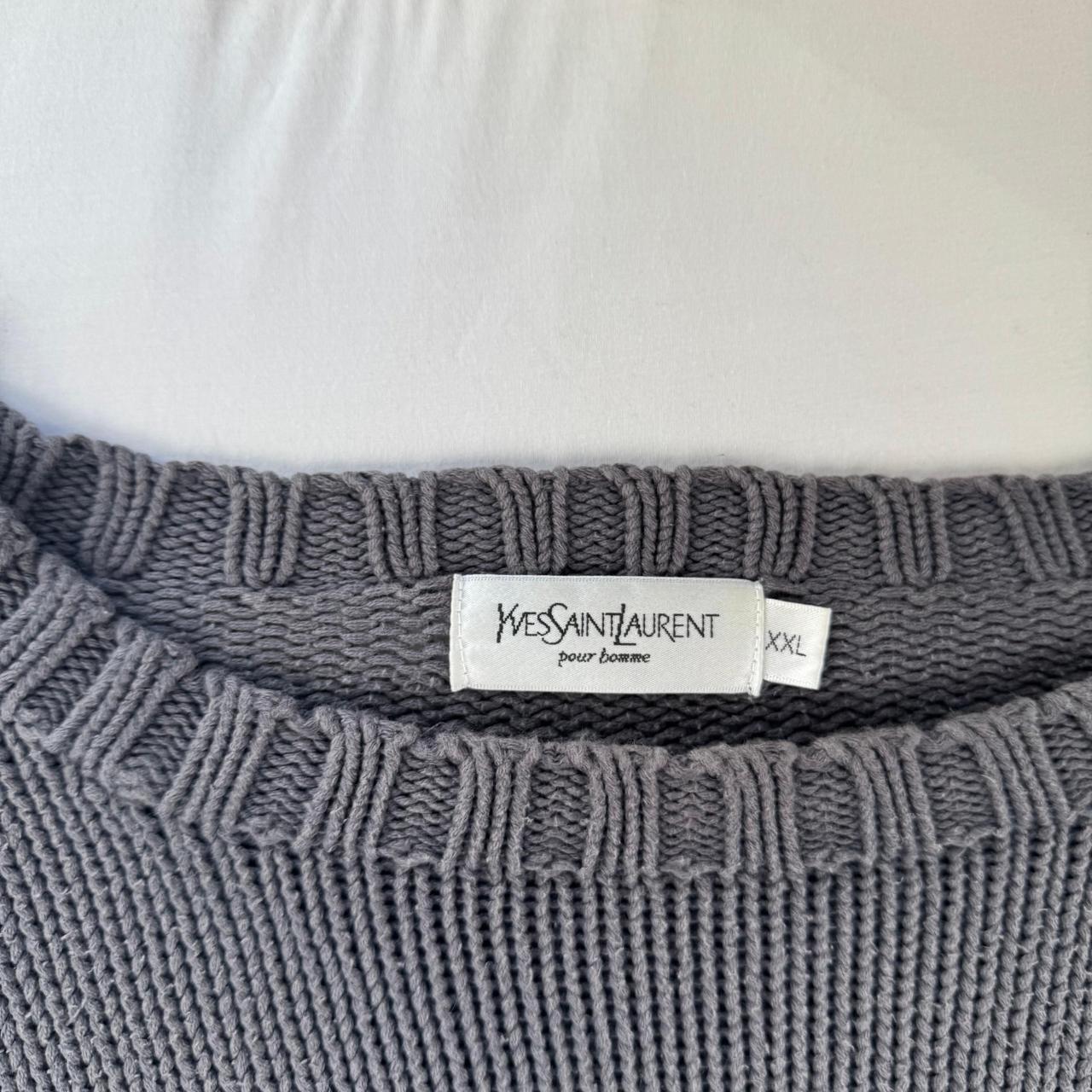 Yves Saint Laurent Crewneck Knit Sweater in Grey Size XXL