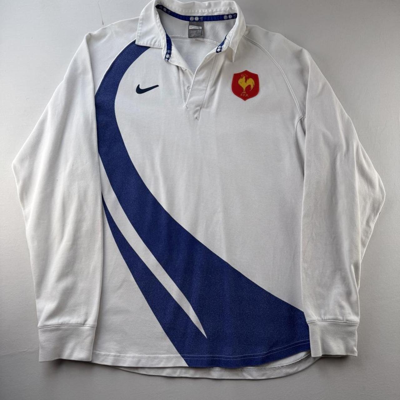 Nike 2007 France Rugby Long Sleeve Rugby Polo L