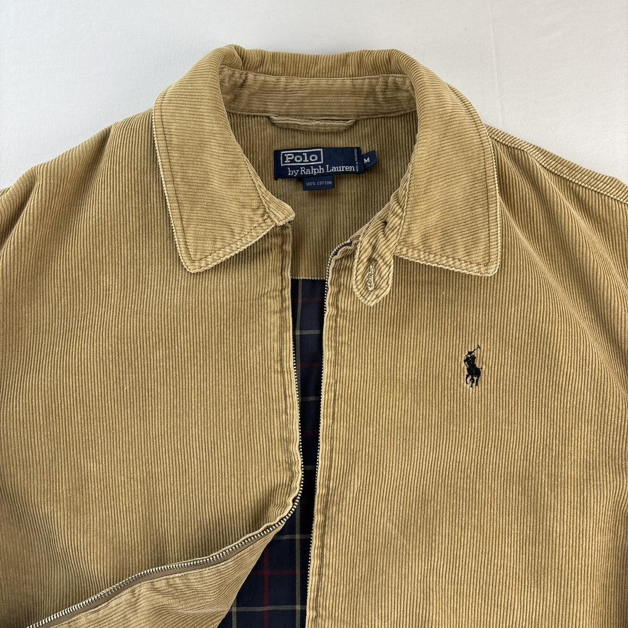 Early 2000s Polo Ralph Lauren Corduroy Plaid Lining Harringon Jacket M