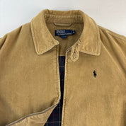 Early 2000s Polo Ralph Lauren Corduroy Plaid Lining Harringon Jacket M